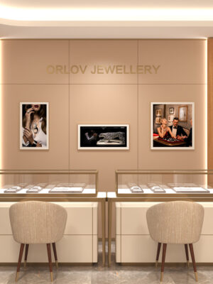 Customized Jewelry Store Display Cabinets Luxury Jewelry Showroom Interior Design for High-End Retail