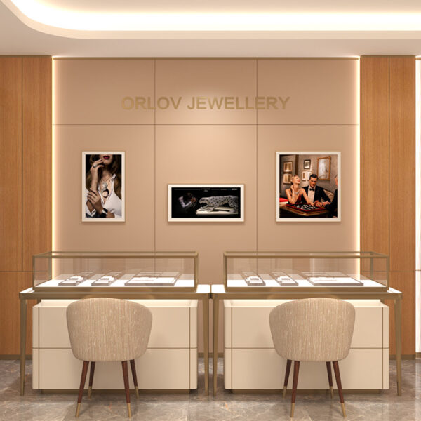 Customized Jewelry Store Display Cabinets Luxury Jewelry Showroom Interior Design for High-End Retail