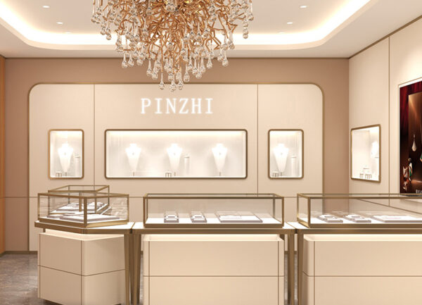 Customized Jewelry Store Display Cabinets Luxury Jewelry Showroom Interior Design for High-End Retail
