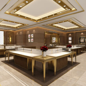 Luxury LED Lighting Glass Jewelry Store Display Cabinet Jewelry Showcase for Sales