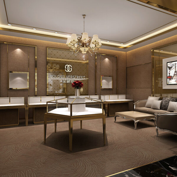 Luxury LED Lighting Glass Jewelry Store Display Cabinet Jewelry Showcase for Sales