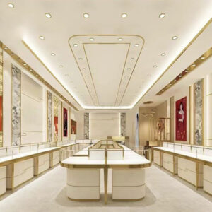 26J126-4-001 Shop Design Custom Jewellery Display Cabinet Luxury Fine Jewelry Shop Counter