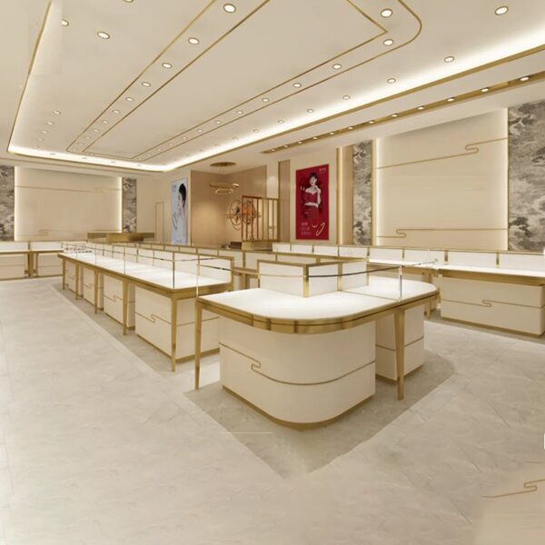 Shop Design Custom Jewellery Display Cabinet Luxury Fine Jewelry Shop Counter