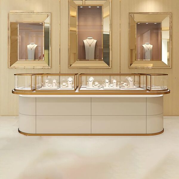 Shop Design Custom Jewellery Display Cabinet Luxury Fine Jewelry Shop Counter