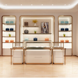 26J126-5-001 Whole Store Design High Quality Custom Stainless Steel Jewelry Display Cabinet