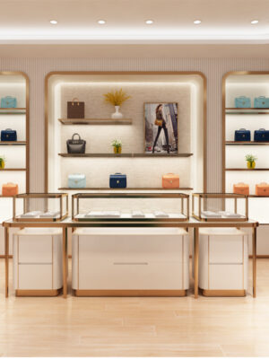 Whole Store Design High Quality Custom Stainless Steel Jewelry Display Cabinet