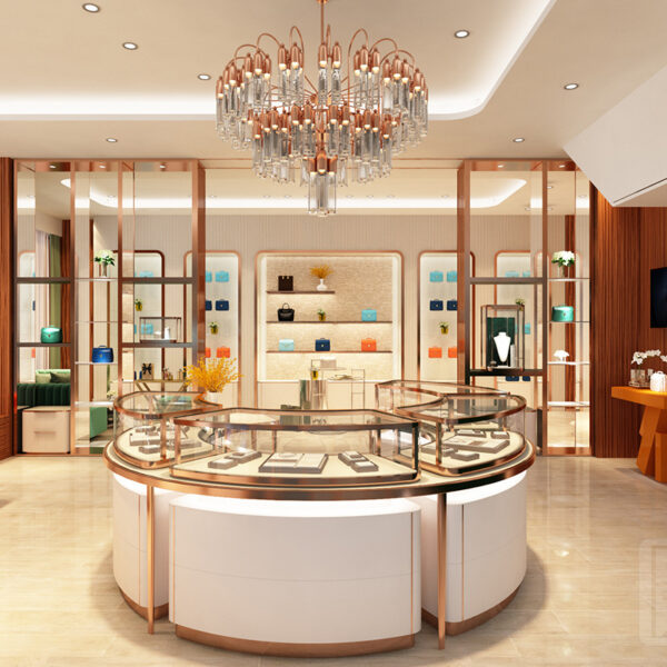 Whole Store Design High Quality Custom Stainless Steel Jewelry Display Cabinet