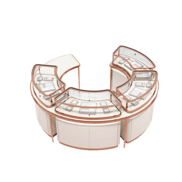 Whole Store Design High Quality Custom Stainless Steel Jewelry Display Cabinet