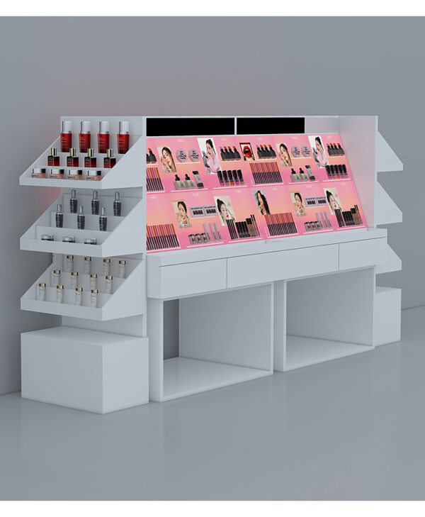 Skin Care Makeup Display Cabinet Beauty Lipstick Sample Nail Art Retailer Display Cabinets Shelf