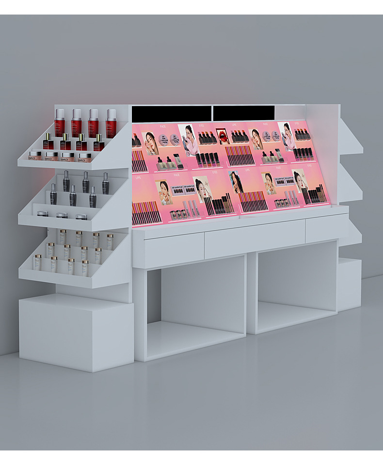 Skin Care Makeup Display Cabinet Beauty Lipstick Sample Nail Art Retailer Display Cabinets Shelf