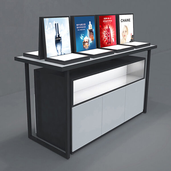 Modern Beauty Salon Cabinet Display Racks with Light Shelves for Cosmetics Perfumes & Skincare Products