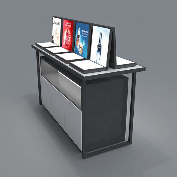 Modern Beauty Salon Cabinet Display Racks with Light Shelves for Cosmetics Perfumes & Skincare Products