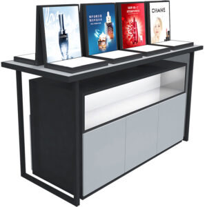 26J127-2-003 Modern Beauty Salon Cabinet Display Racks with Light Shelves for Cosmetics Perfumes & Skincare Products