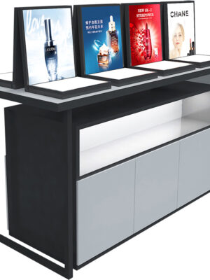 Modern Beauty Salon Cabinet Display Racks with Light Shelves for Cosmetics Perfumes & Skincare Products