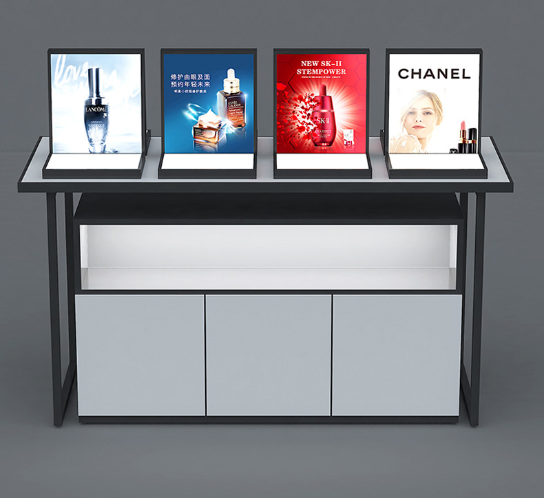 Modern Beauty Salon Cabinet Display Racks with Light Shelves for Cosmetics Perfumes & Skincare Products