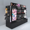 Customized Double-sided Makeup Island Display Shelf for Duty-free Shops Showcasing Cosmetics and Beauty Products