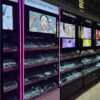 Customized Double-sided Makeup Island Display Shelf for Duty-free Shops Showcasing Cosmetics and Beauty Products