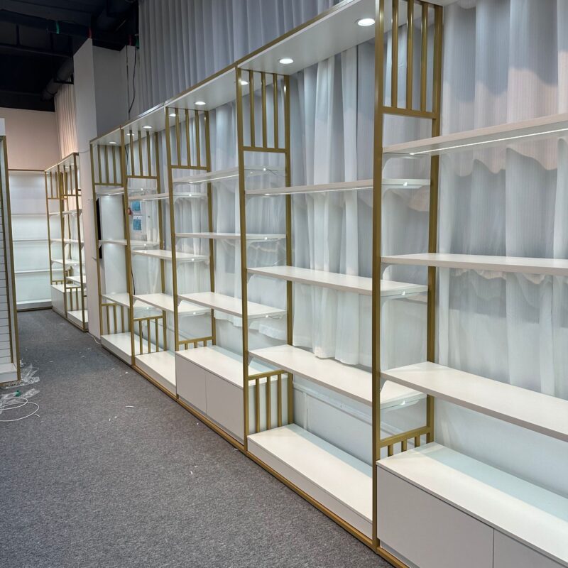 Skincare Store Furniture Wood Perfume Boutique Interior Design Cosmetic Display Showcase for Makeup Shop