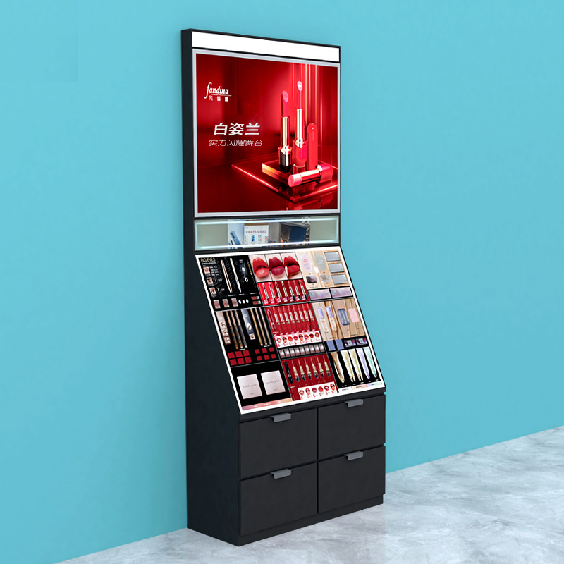 Cosmetic display cabinet back cabinet small universal beauty counter shelf display rack