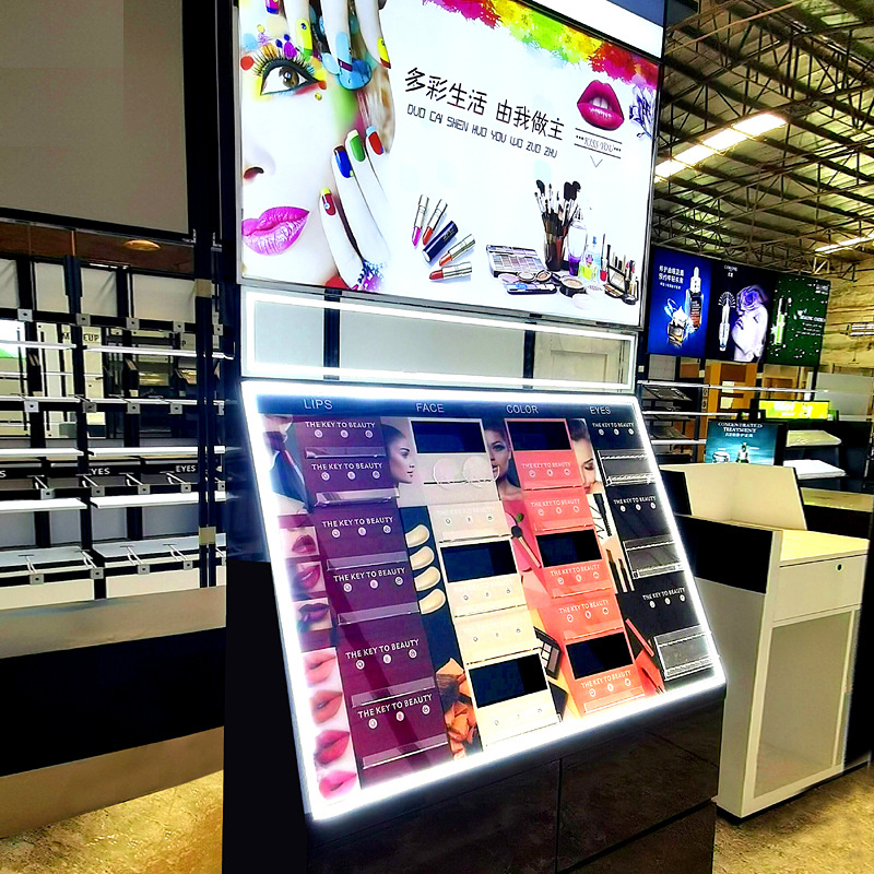 Cosmetic display cabinet back cabinet small universal beauty counter shelf display rack