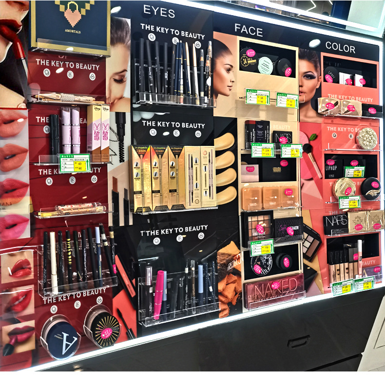Cosmetic display cabinet back cabinet small universal beauty counter shelf display rack