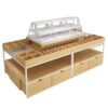 New Style Metal Wood Cosmetic Display Cabinet Makeup Counter Stacking Shelves Supermarket Use