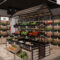 Wholesale Factory Fresh Food Fruit and Vegetable Display Shelf Double-sided Island Display Rack Supermarket Cabinet