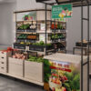 Wholesale Factory Fresh Food Fruit and Vegetable Display Shelf Double-sided Island Display Rack Supermarket Cabinet