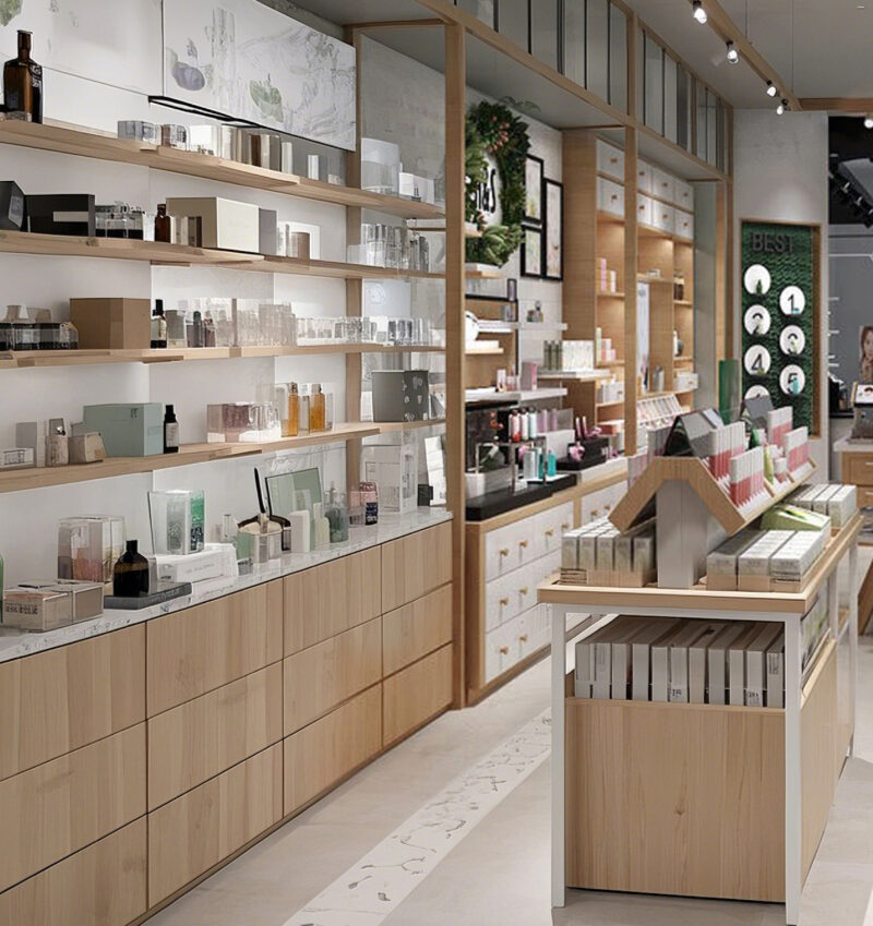 Popular Shopping Mall Specialty Store Perfume Beauty Skincare Display Shelf Cabinet