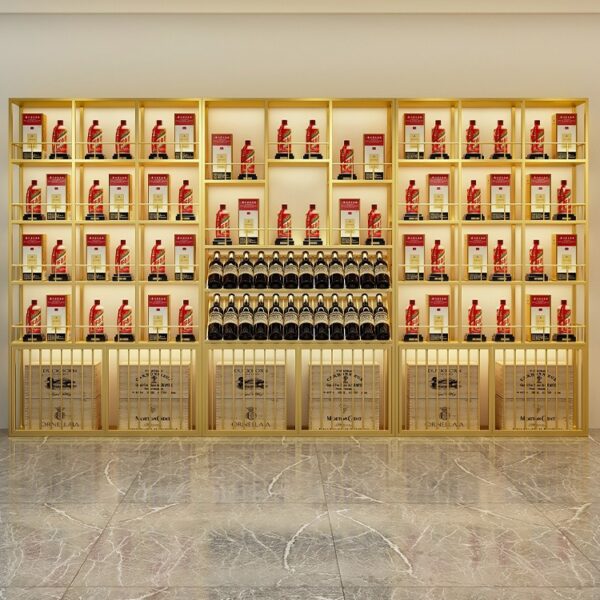 European Style Multi-function High-End Wine Cabinet & Rack with Lights Wine Display Cabinet Supermarket Cabinet