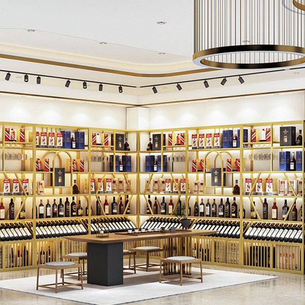Shop Design Customized Winery Illuminated Wine Racks Cabinets Display Shelf for Foreign Liquor Red Wine Storage Racks