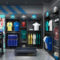 Hot Custom Modern Sports Rack Display Fashionable Retail Sneaker Shop Furniture Decoration Trendy Sport Shop Interior Design