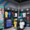 Hot Custom Modern Sports Rack Display Fashionable Retail Sneaker Shop Furniture Decoration Trendy Sport Shop Interior Design