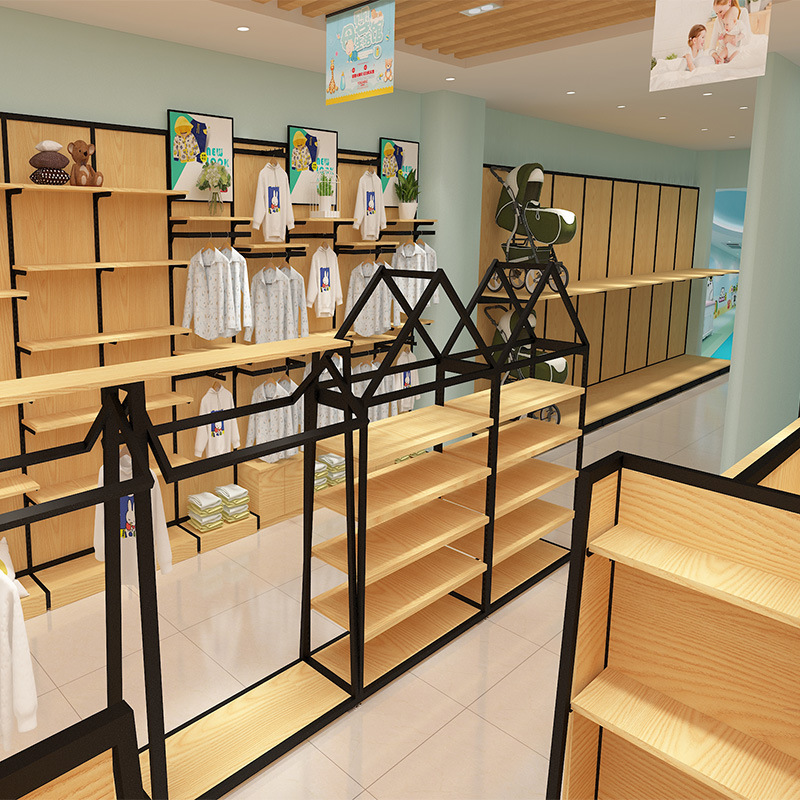 Maternal Infant Supermarket Shelf Hanging Dual-purpose Diaper Display Rack Pregnant Infant Children's Shelf Store Design