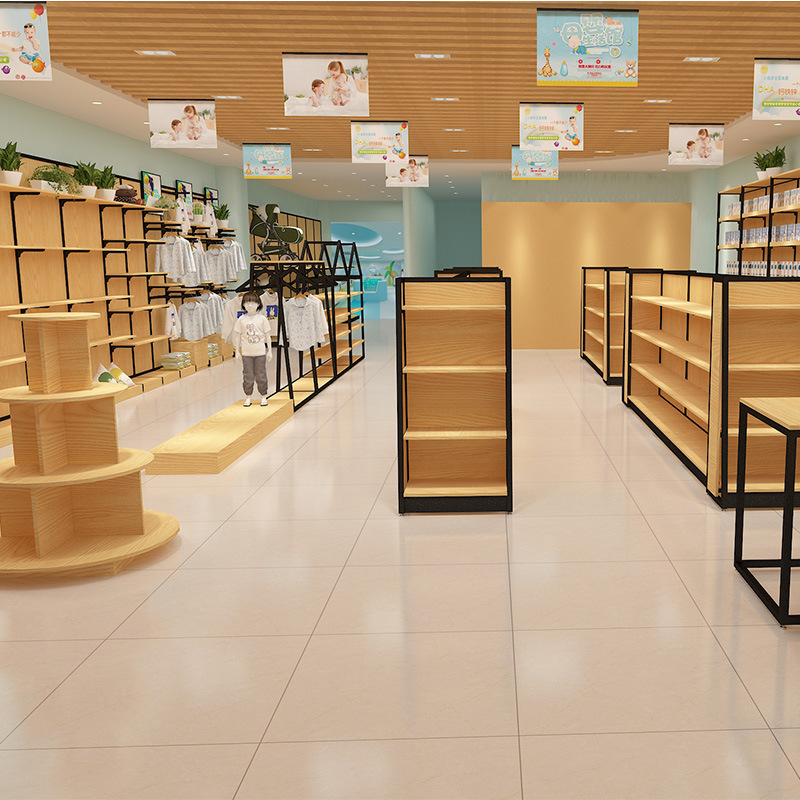 Maternal Infant Supermarket Shelf Hanging Dual-purpose Diaper Display Rack Pregnant Infant Children's Shelf Store Design