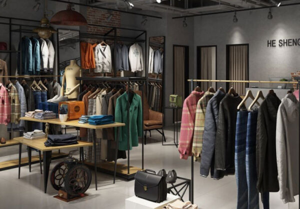 Modern Industrial Style Clothing Store Shelf Display Cabinet Whole Shop Customizable Design