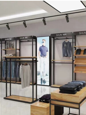 0118-2-3 Clothes Store Design High-end Customized Clothing Display Rack Display Cabinets for Men's Business Clothes