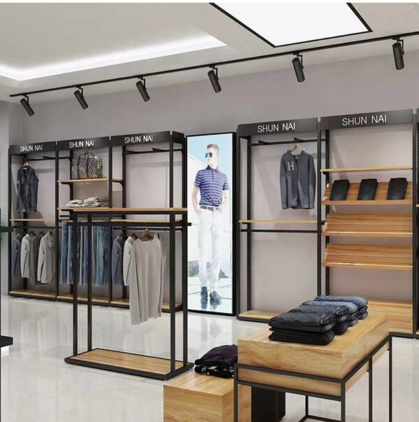 Clothes Store Design High-end Customized Clothing Display Rack Display Cabinets for Men's Business Clothes