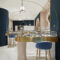 Shop Design High-end Luxury Jewelry Display Cabinet with LED Light Gold/Blue/White Colors Bright Surface Finish