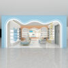 Custom Shoes Bags Display Cabinet Display Racks Special-shaped Arc Design Whole Store Design Shelf Display Showcases