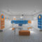Custom Children's Shoe Display Cabinet for Shoe Stores Colorful Shaped Arc Design Floor-Standing Painted Display Shelf Showcases