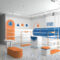 Custom Children's Shoe Display Cabinet for Shoe Stores Colorful Shaped Arc Design Floor-Standing Painted Display Shelf Showcases