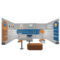 Custom Children's Shoe Display Cabinet for Shoe Stores Colorful Shaped Arc Design Floor-Standing Painted Display Shelf Showcases