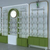 Lingerie Custom Display Cabinet Bra Showcase Curved Green & White Company Showroom Underwear Store Clothing Apparel Display Rack
