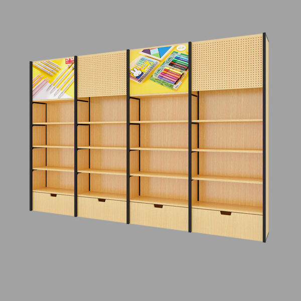 Whole Store Stationery Store Design Shelf Multi-function Display Rack Boutique Bookstore Steel-wood Display Cabinets