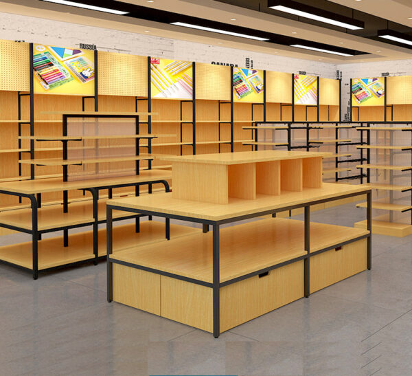 Whole Store Stationery Store Design Shelf Multi-function Display Rack Boutique Bookstore Steel-wood Display Cabinets