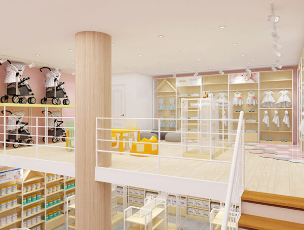 Customized Mother and Baby Store Shelves Storage Racks Multi-layer Milk Powder Diapers Side Cabinets Island Flow Tables