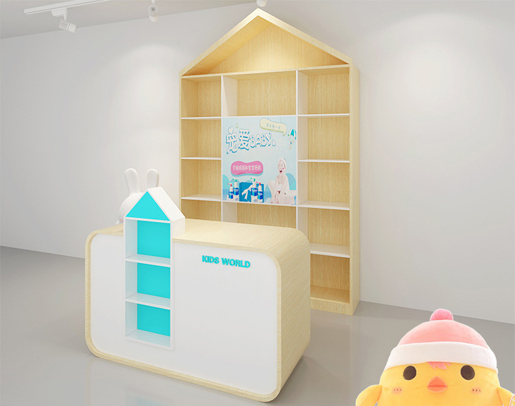 Customized Mother and Baby Store Shelves Storage Racks Multi-layer Milk Powder Diapers Side Cabinets Island Flow Tables