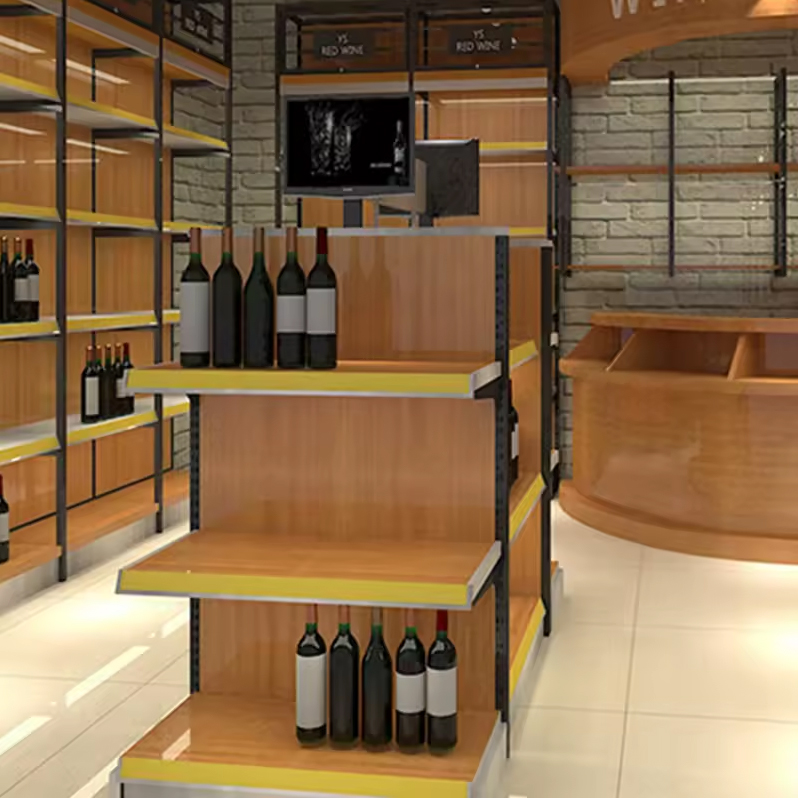 Wholesale Shop Design Modern Simple Light Luxury Wine Cabinet & Sideboard with Bar Counter Display Restaurant Use Storage Rack