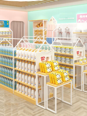 Supermarket Maternity Baby Store Diaper Formula Children's Clothing Boutique Double-Sided Lightweight Steel Display Rack/Cabinet